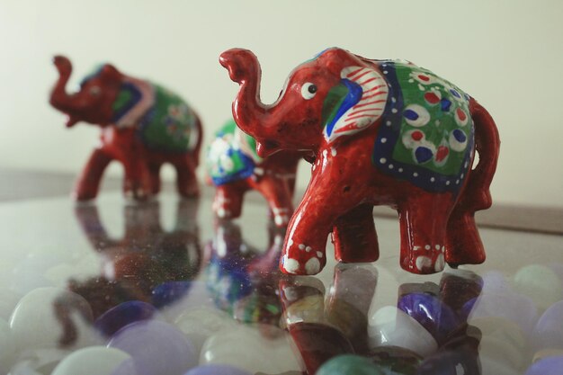 Close-up of assorted multicolored toys arranged together, showing bright playful details.